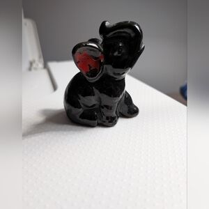 Vintage Redware Elephant Figurine, Trunk Up, Japan 1950/1960s